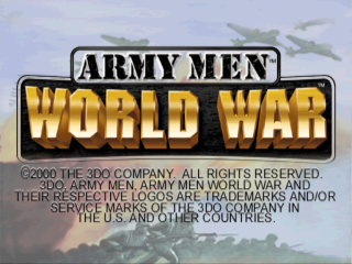 Army Men World War title screen for Playstation